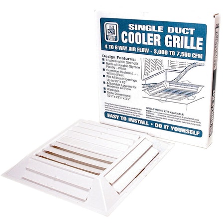 Dial Mfg Dial 3-1/2 in. H X 22 in. W 6-Way White Plastic Air Diffuser Grille 7637